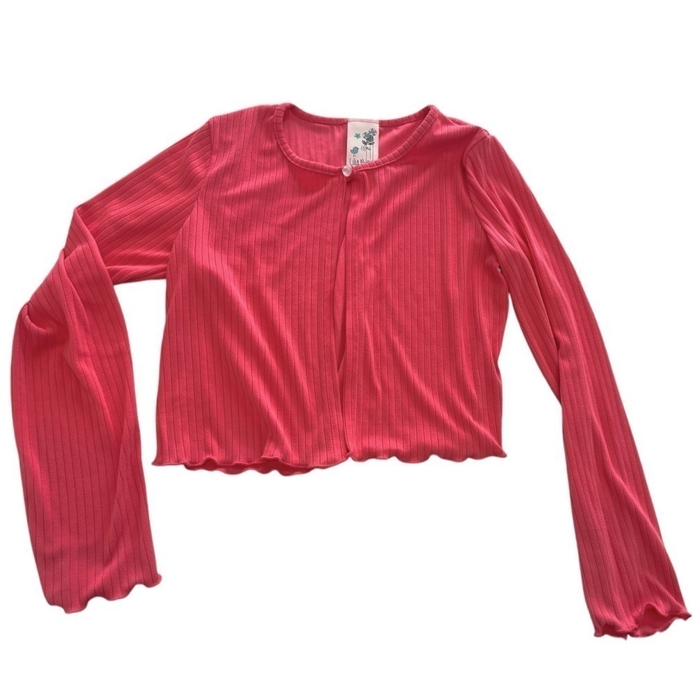 5 FOR $20 Lily Bleu Coral Pink Button Cardigan Shawl Big Girls sz 10